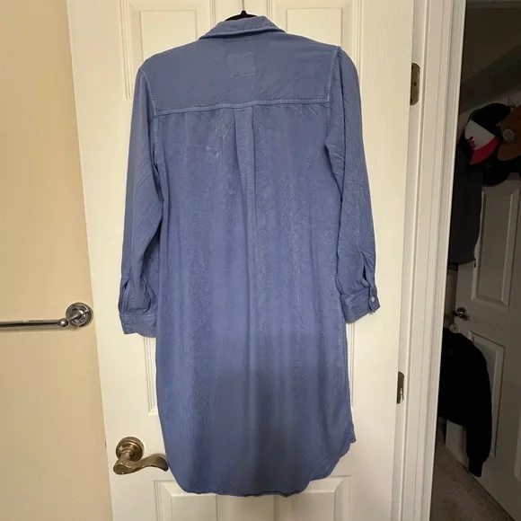 Rails Patrice Long Sleeve Button Down Blue Dress - Size Small - Picture 6 of 9